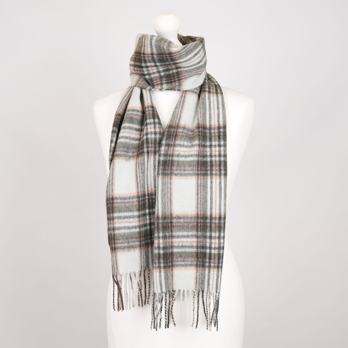 Edinburgh 100% Lambswool Scarf – Premium Soft Wool Wrap - ROYAL STEWART VINTAGE DUCK EGG
