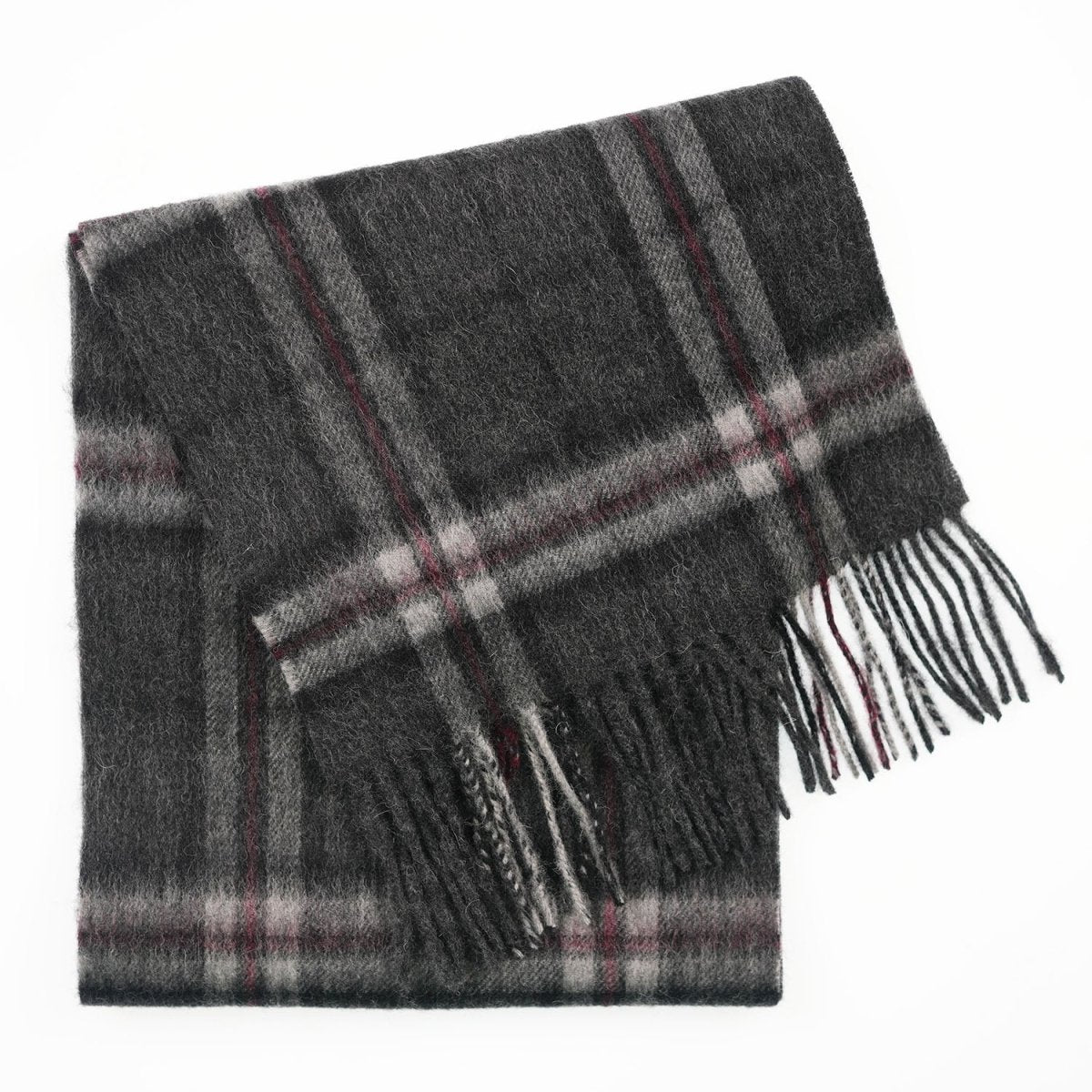 Edinburgh 100% Lambswool Scarf – Premium Soft Wool Wrap - THOMSON CHARCOAL