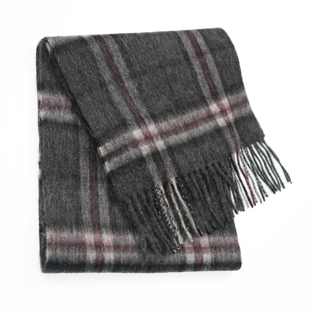 Edinburgh 100% Lambswool Scarf – Premium Soft Wool Wrap - THOMSON CHARCOAL