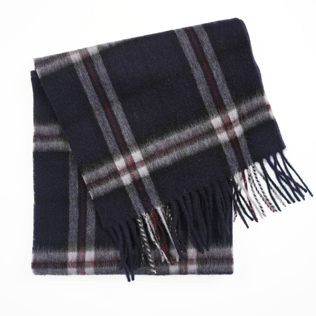 Edinburgh 100% Lambswool Scarf – Premium Soft Wool Wrap - THOMSON NAVY