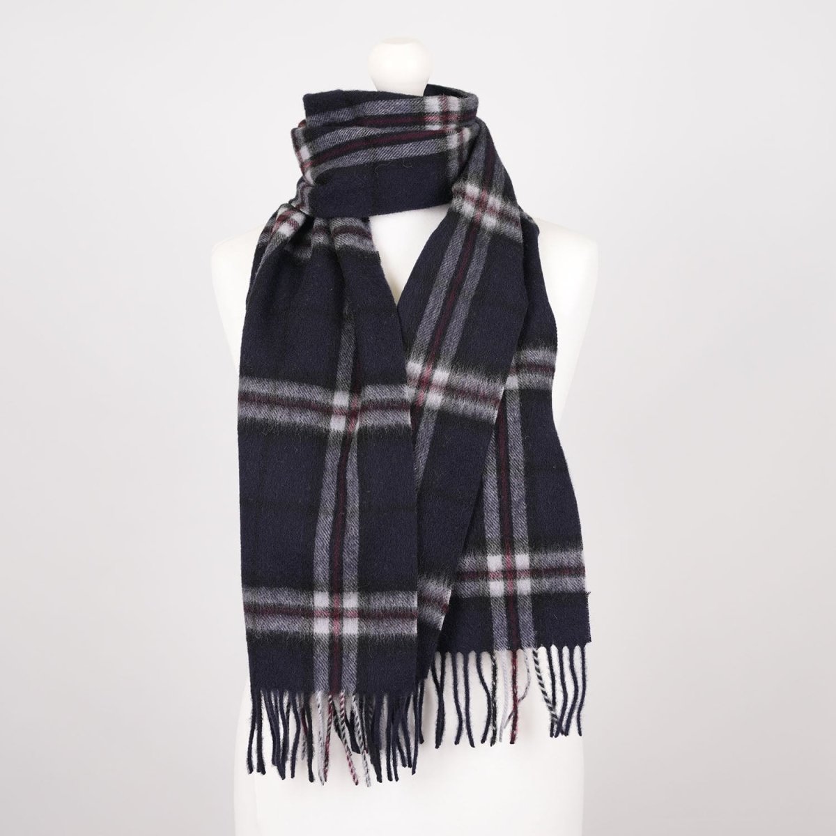 Edinburgh 100% Lambswool Scarf – Premium Soft Wool Wrap - THOMSON NAVY