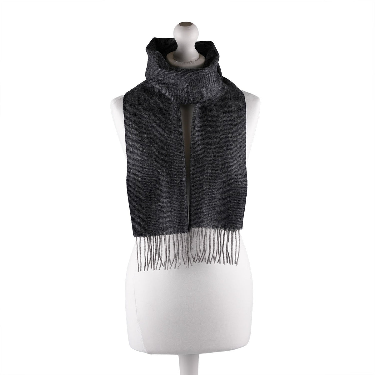 Edinburgh 100% Lambswool Tartan Scarf Herringbone Navy