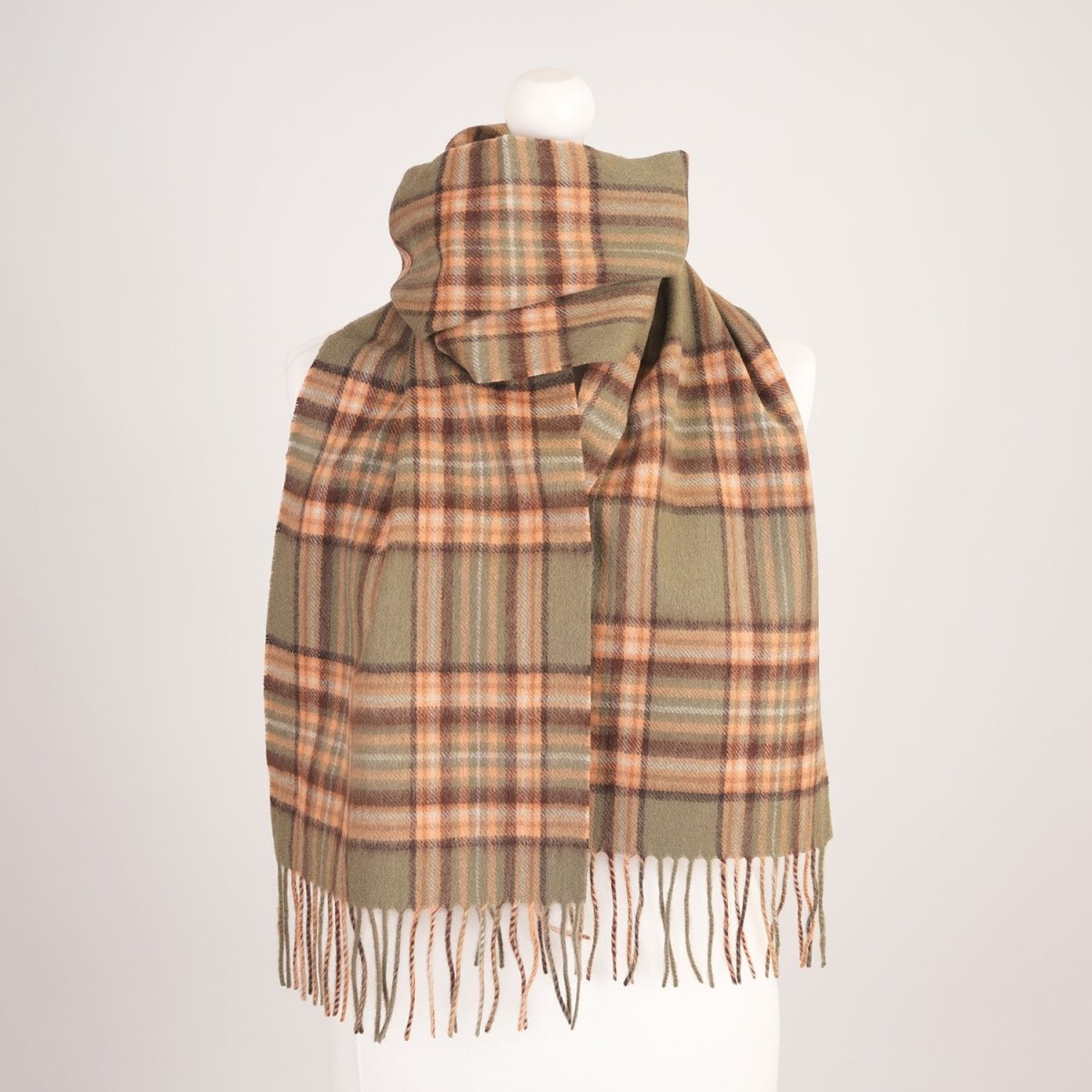 Edinburgh 100% Lambswool Scarf – Premium Soft Wool Wrap - ROYAL STEWART VINTAGE GREEN