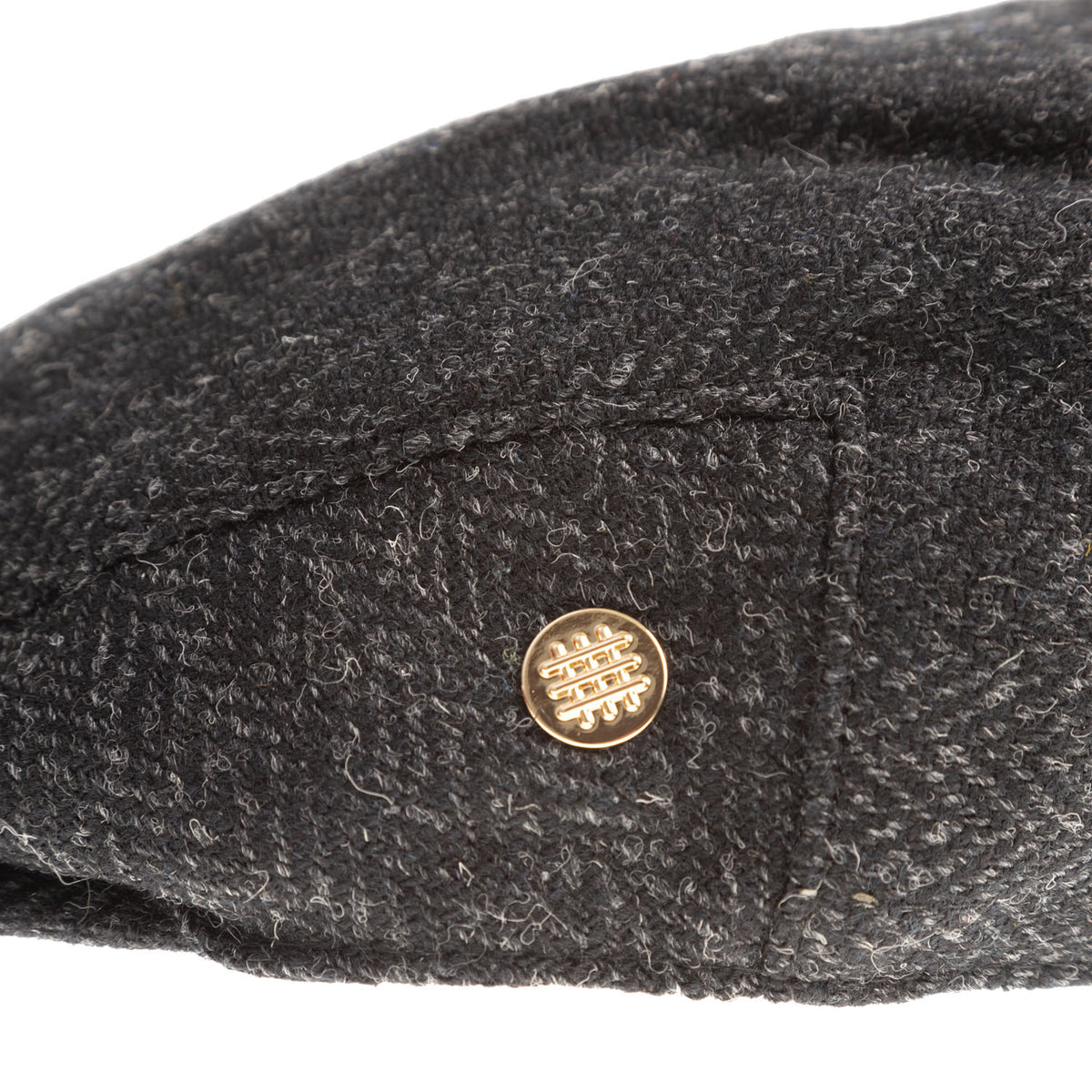 Heddle & Reed Harris Tweed® Flat Cap - Black Herringbone