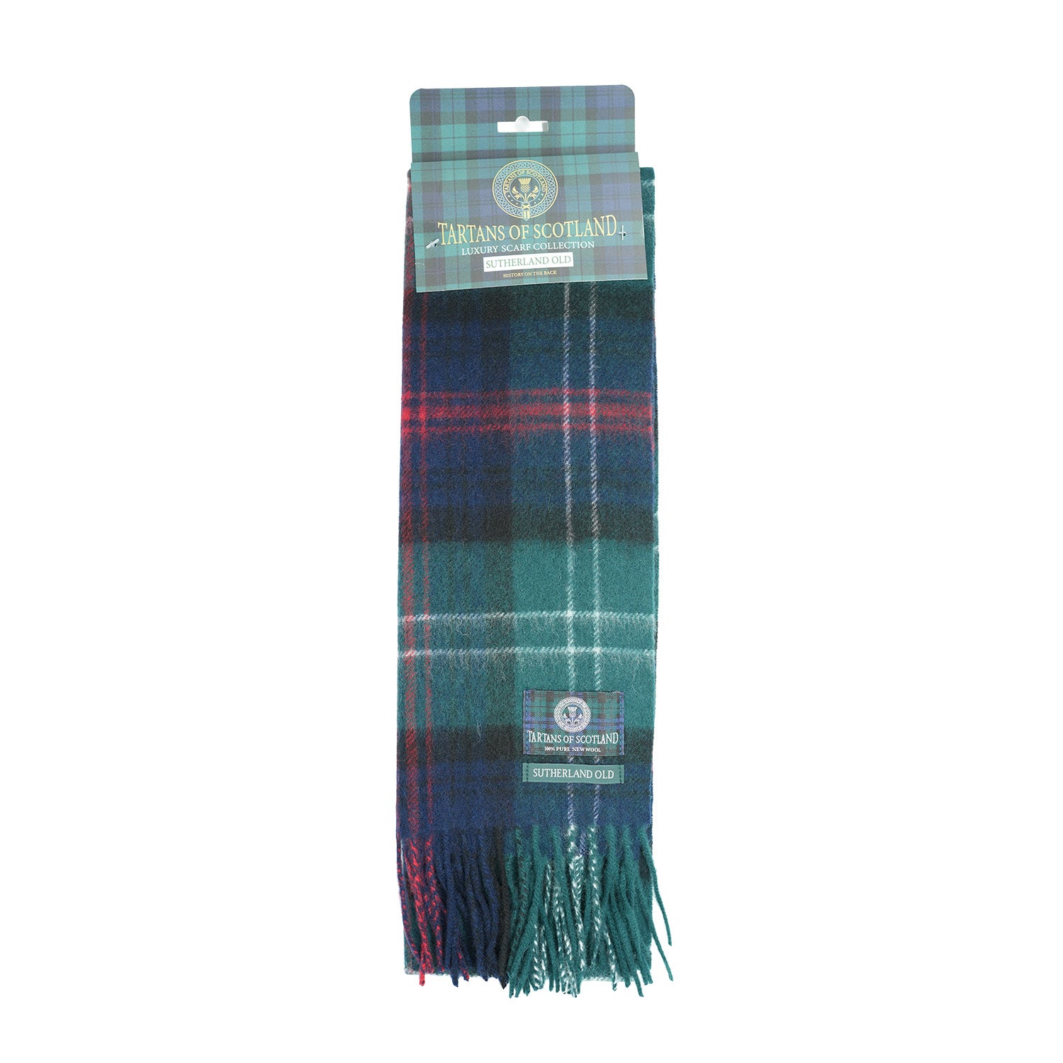 Tartan of Scotland 100% Pure New Wool Clan Scarf - Sutherland Old