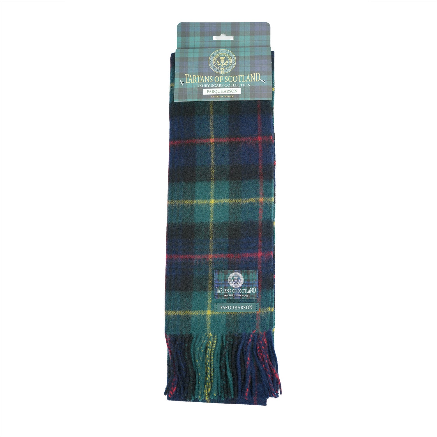 Tartan of Scotland 100% Pure New Wool Clan Scarf - Farquharson