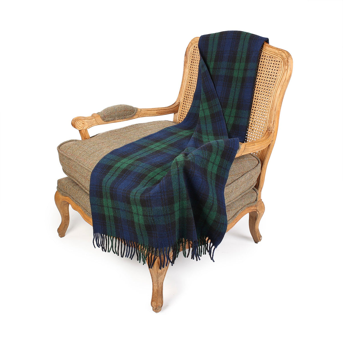 Highland Comfort – Recycled Wool Scottish Tartan Knee Blanket - BLACK WATCH