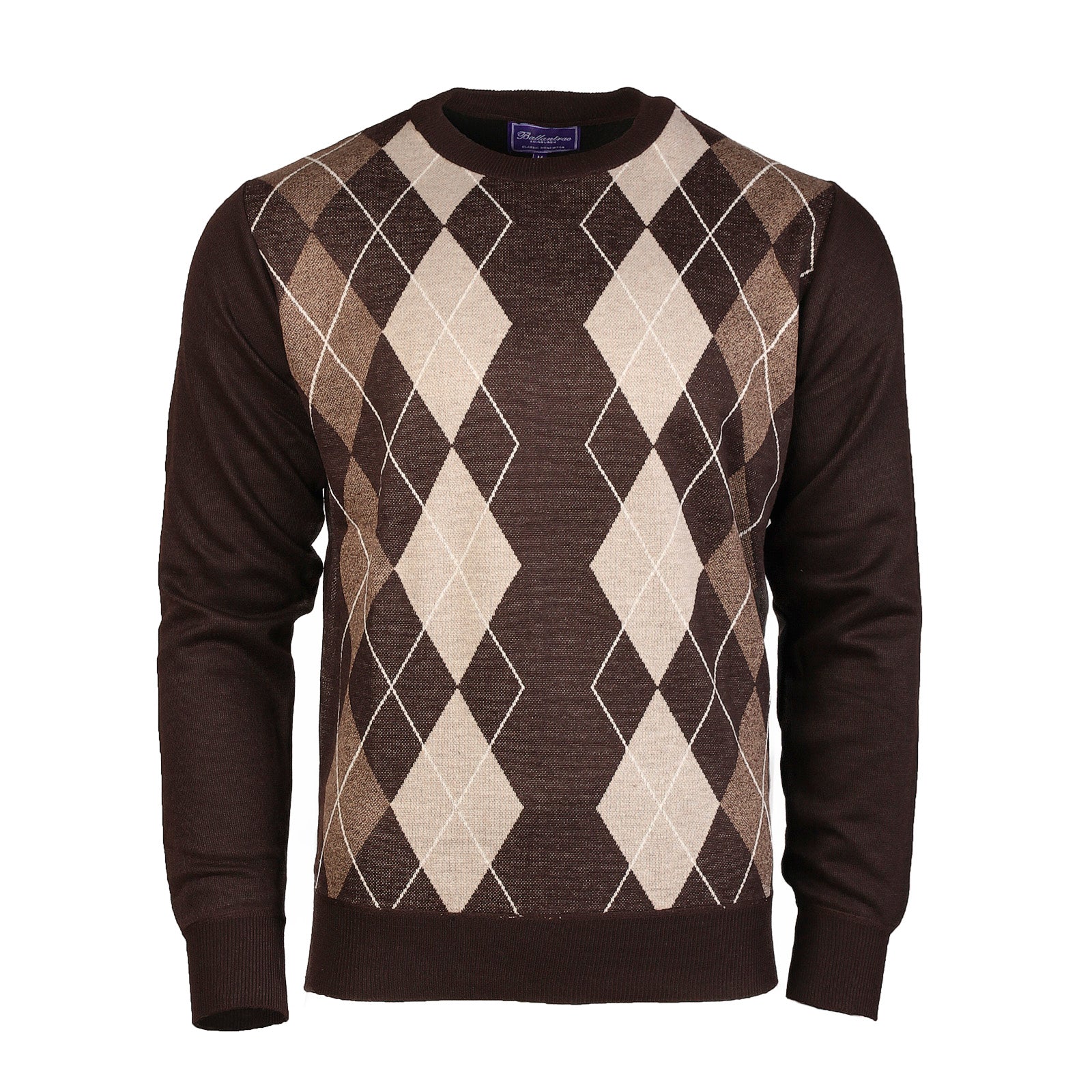 Argyle Ballantrae Jumper Crew Neck Dark Brown