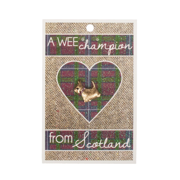 Scottie Dog Pin With A Wee Champion Card