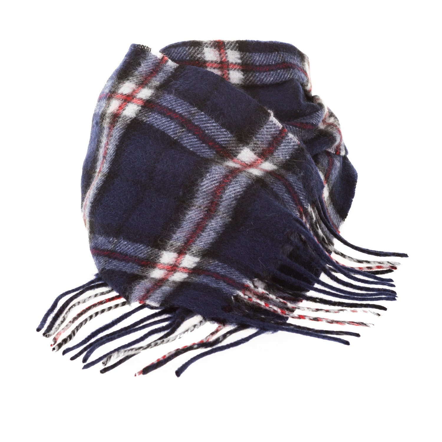 Cashmere Tartan Mini Scarf Thomson Navy