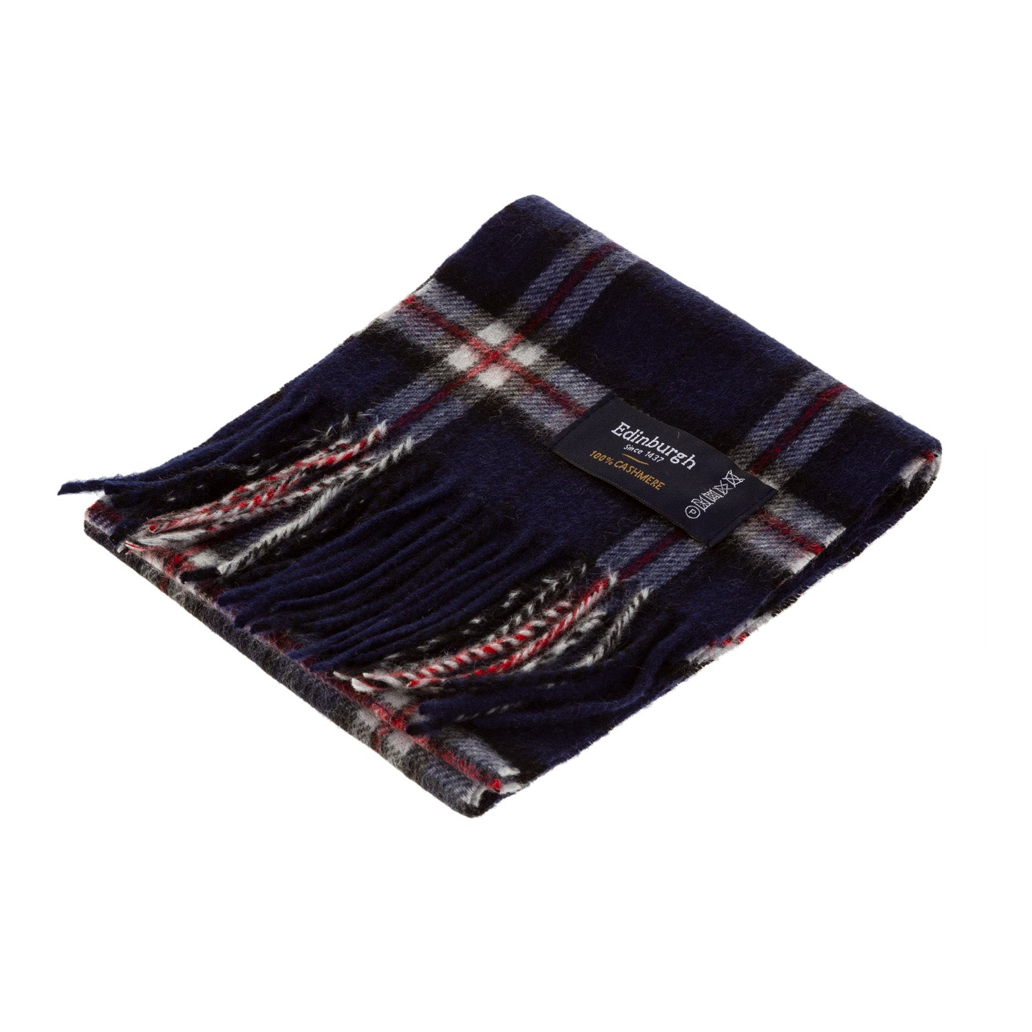 Cashmere Tartan Mini Scarf Thomson Navy