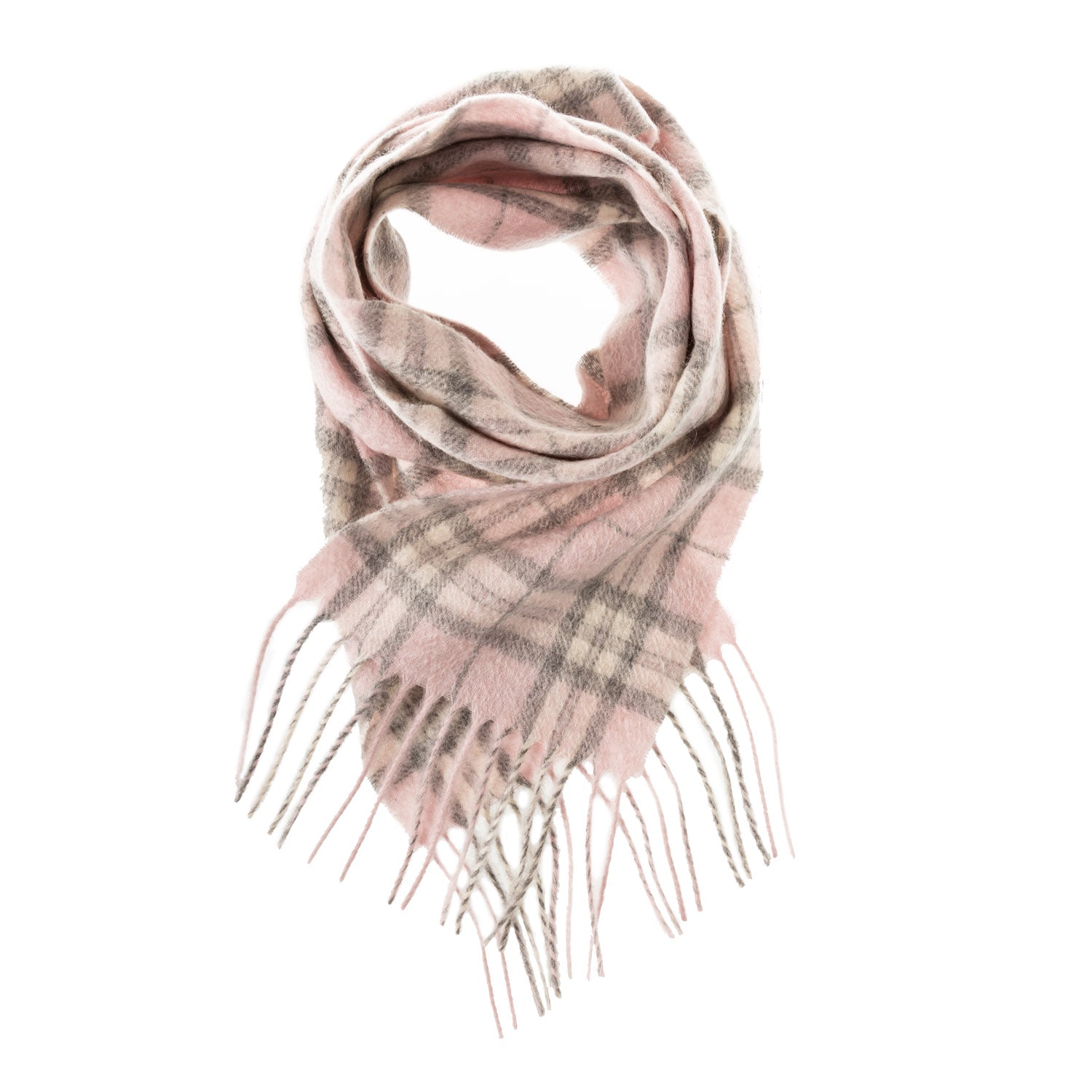 Cashmere Tartan Mini Scarf Thomson Pale Pink