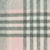 Edinburgh 100% Lambswool Tartan Scarf Chequer Tartan Light Pink And Grey