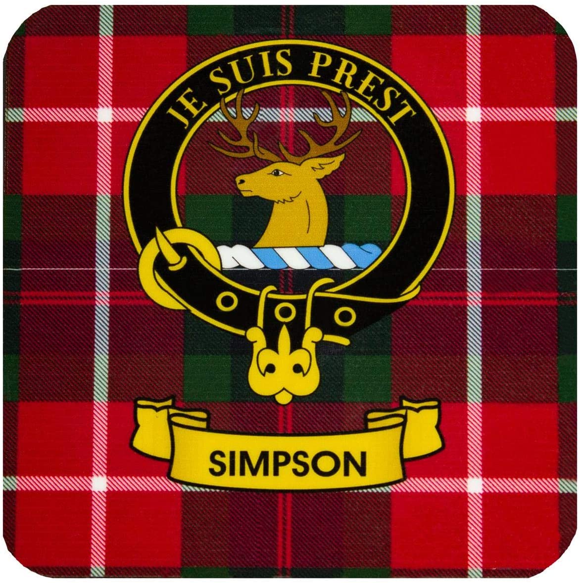 Kc Clan Cork Coaster Simpson Tartan Weaving Mill