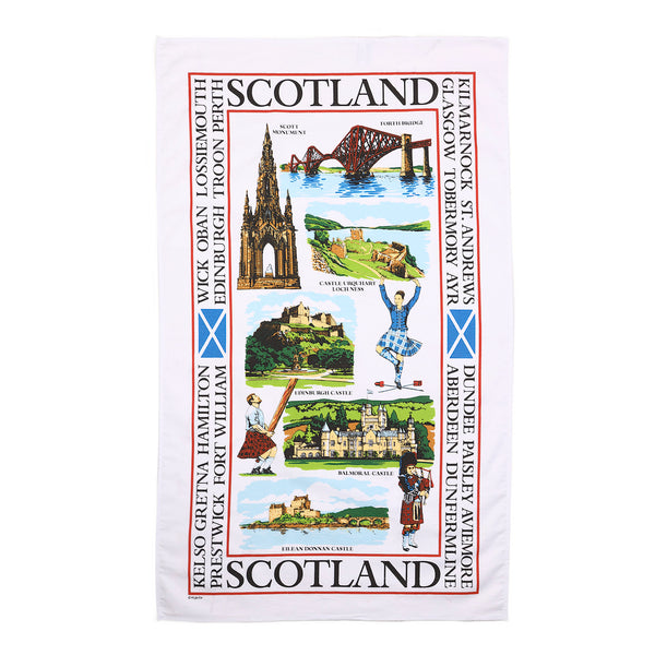 Sights Of Scotland Tea Towel