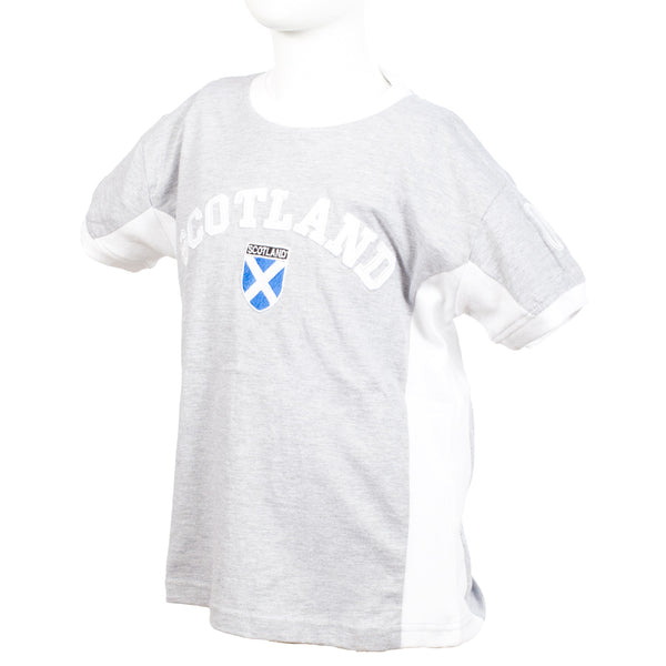 Kids Scotland No 9 T/Shirt Grey Marl/White