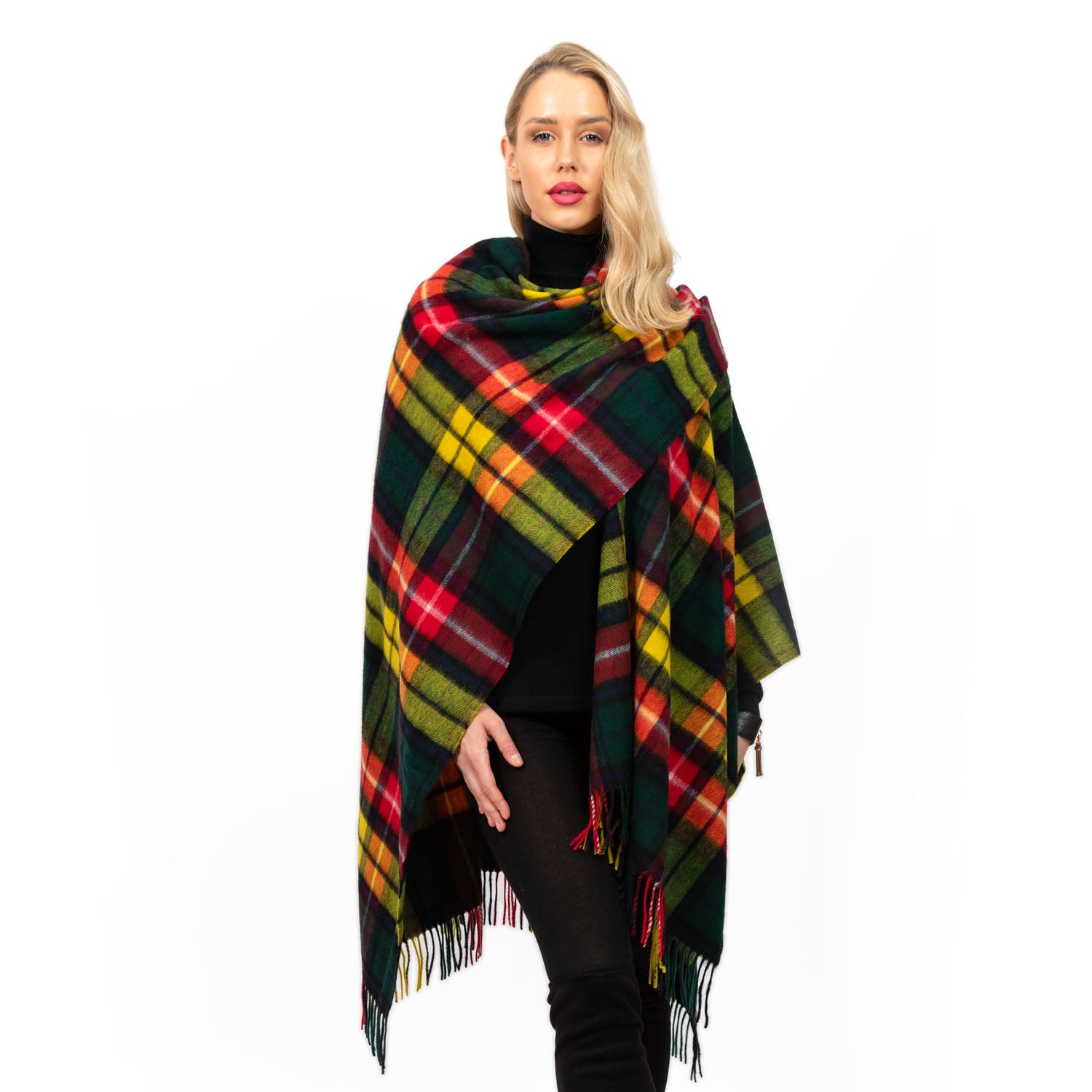 Edinburgh Lambswool Long Tartan Cape Buchanan Modern
