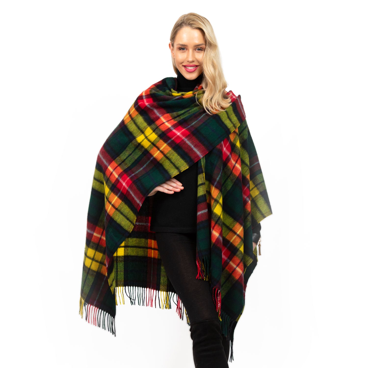 Edinburgh Lambswool Long Tartan Cape Buchanan Modern