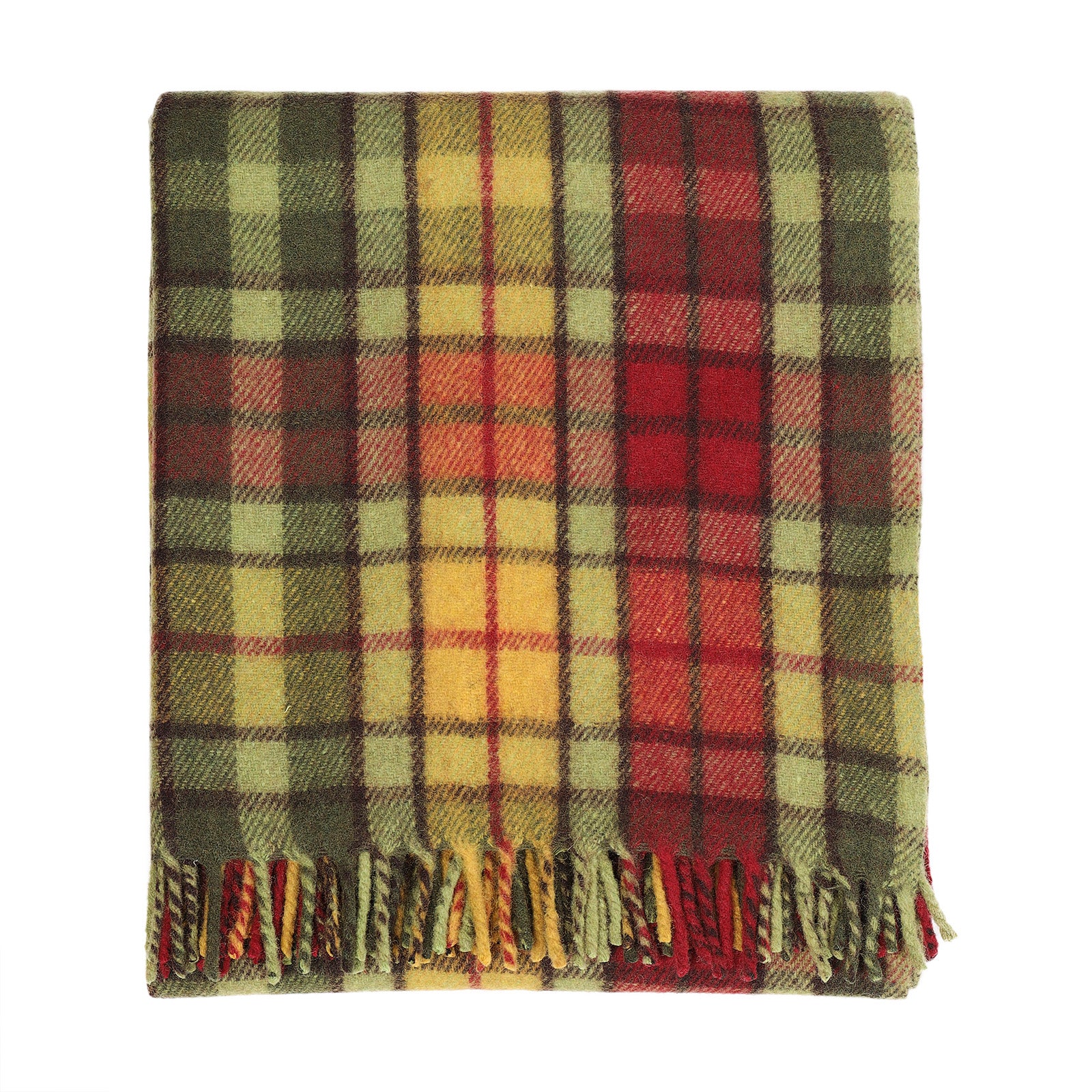 Recycled Wool Tartan Blanket Throw Buchanan Autumn
