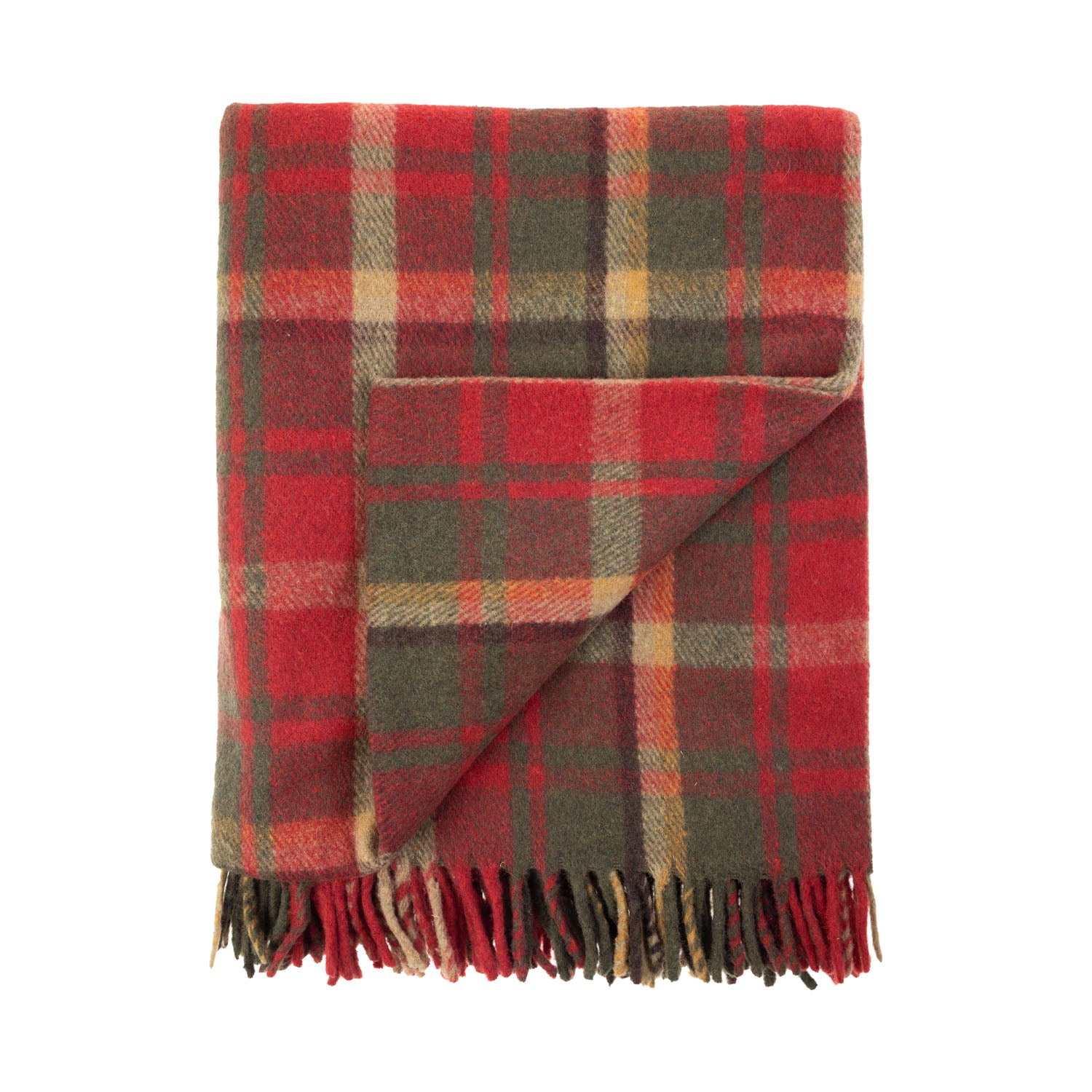 Recycled Wool Tartan Blanket Throw Dark Maple Tartan Weaving Mill