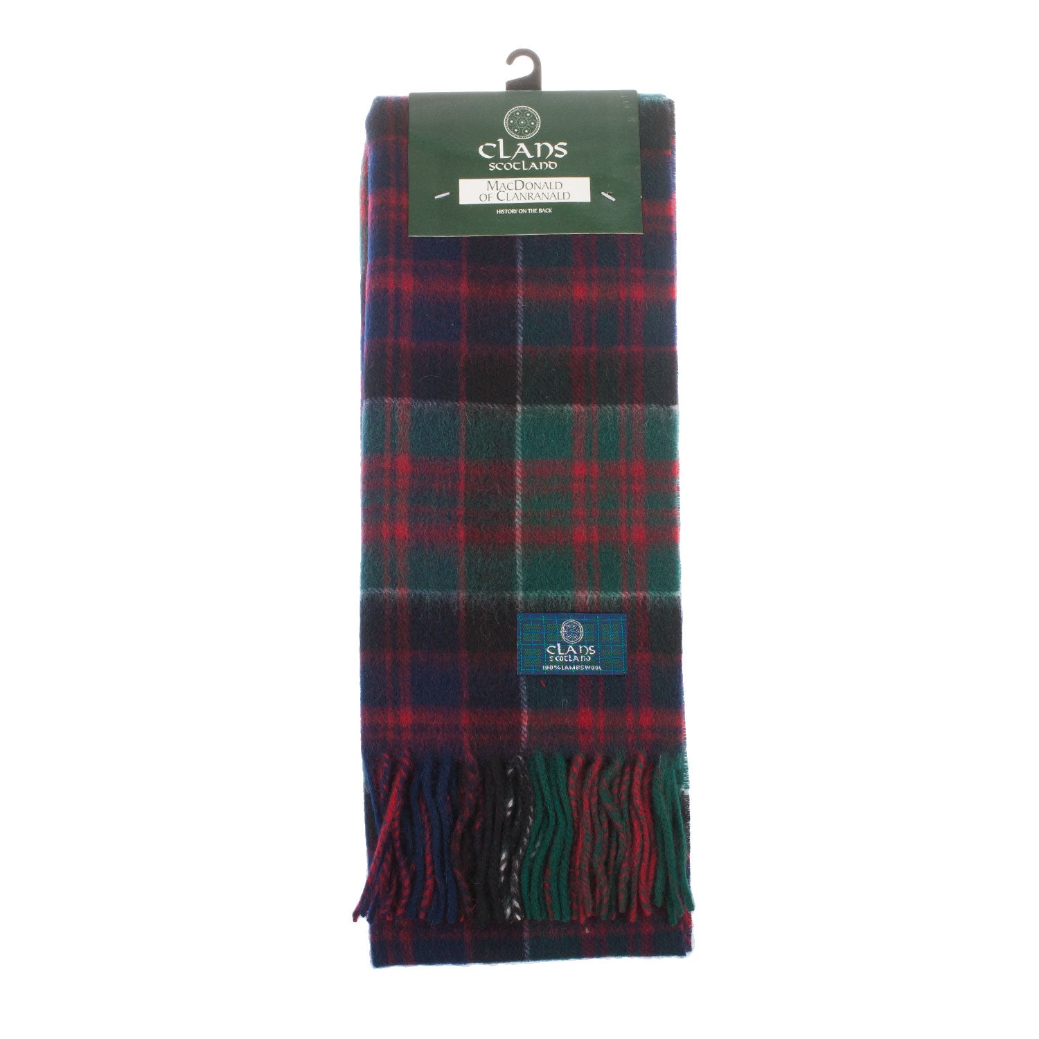 Lambswool Scottish Tartan Clan Scarf Macdonald Of Clanranald