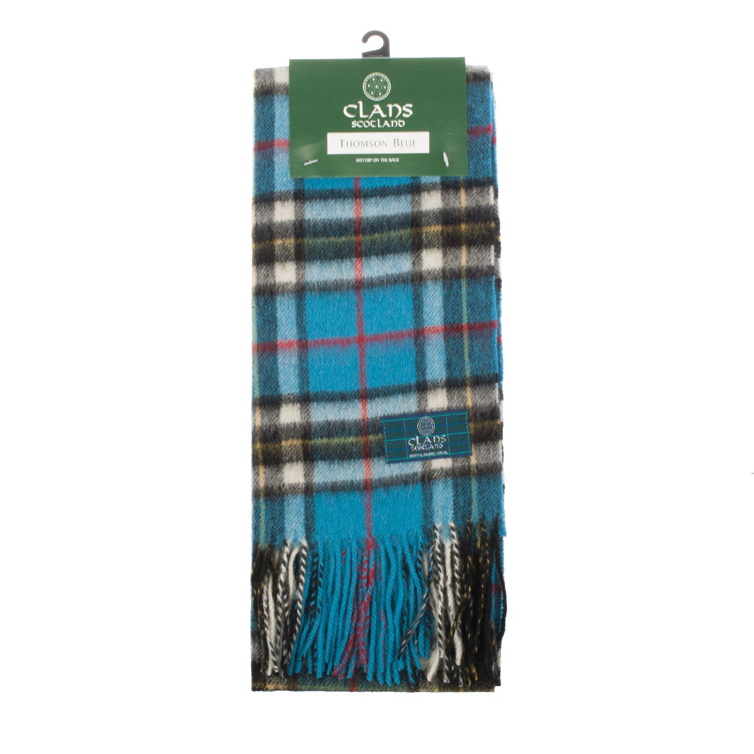 Lambswool Scottish Tartan Clan Scarf Thomson Blue