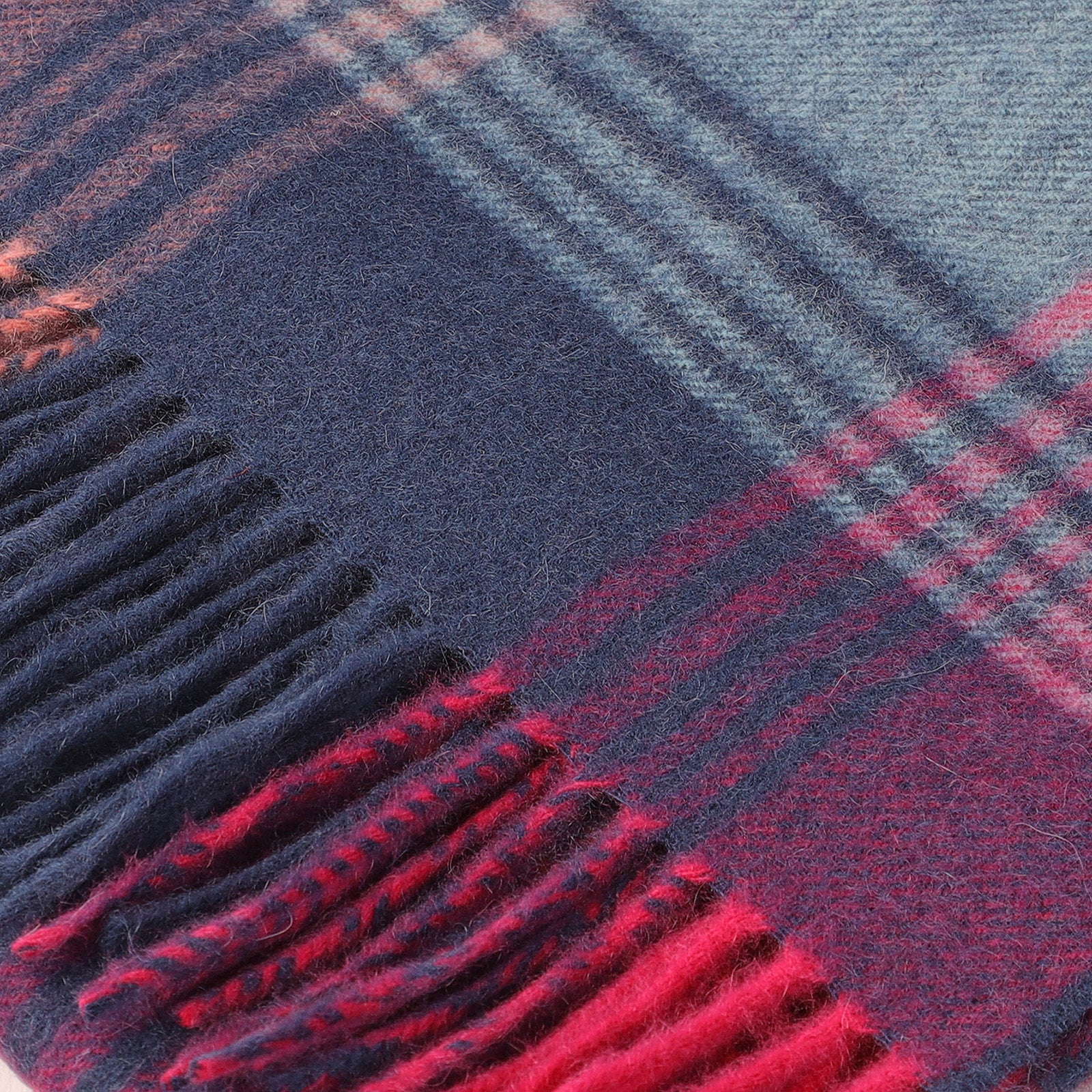 Edinburgh Cashmere Scarf Broken Check - Orange/Pink/Denim