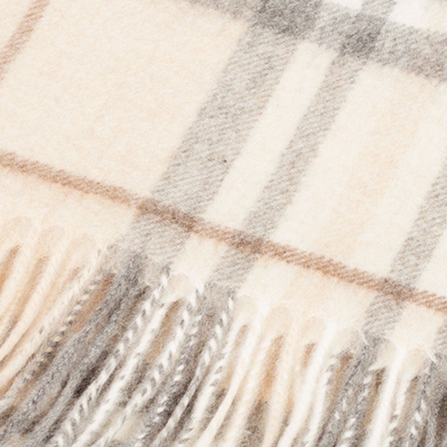 Edinburgh Cashmere Scarf Highlight Check - Olive/Brown/Oyster