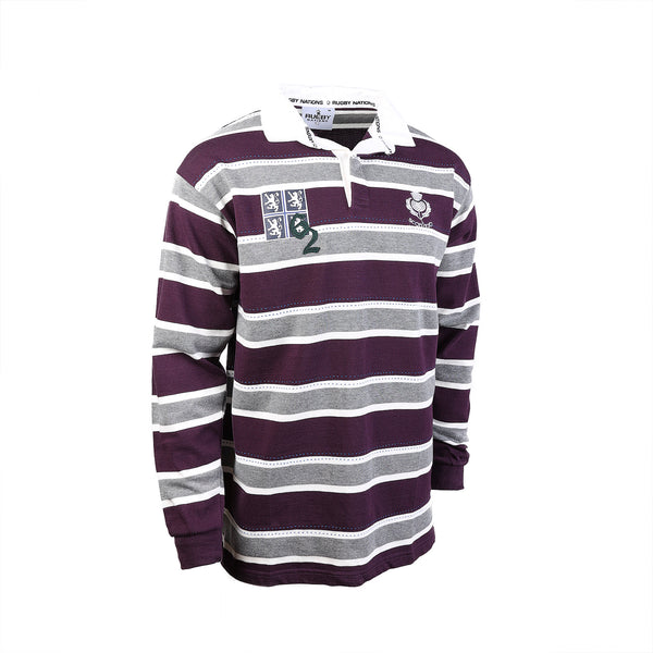 Gents L/S '62 Edinburgh High Rugby Shirt Purple/Grey