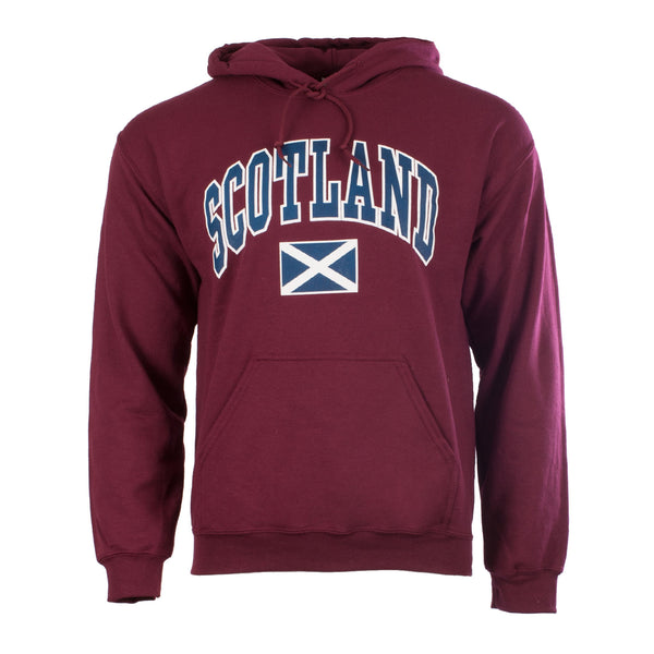(D) Scotland Harvard Print Hooded Top Maroon
