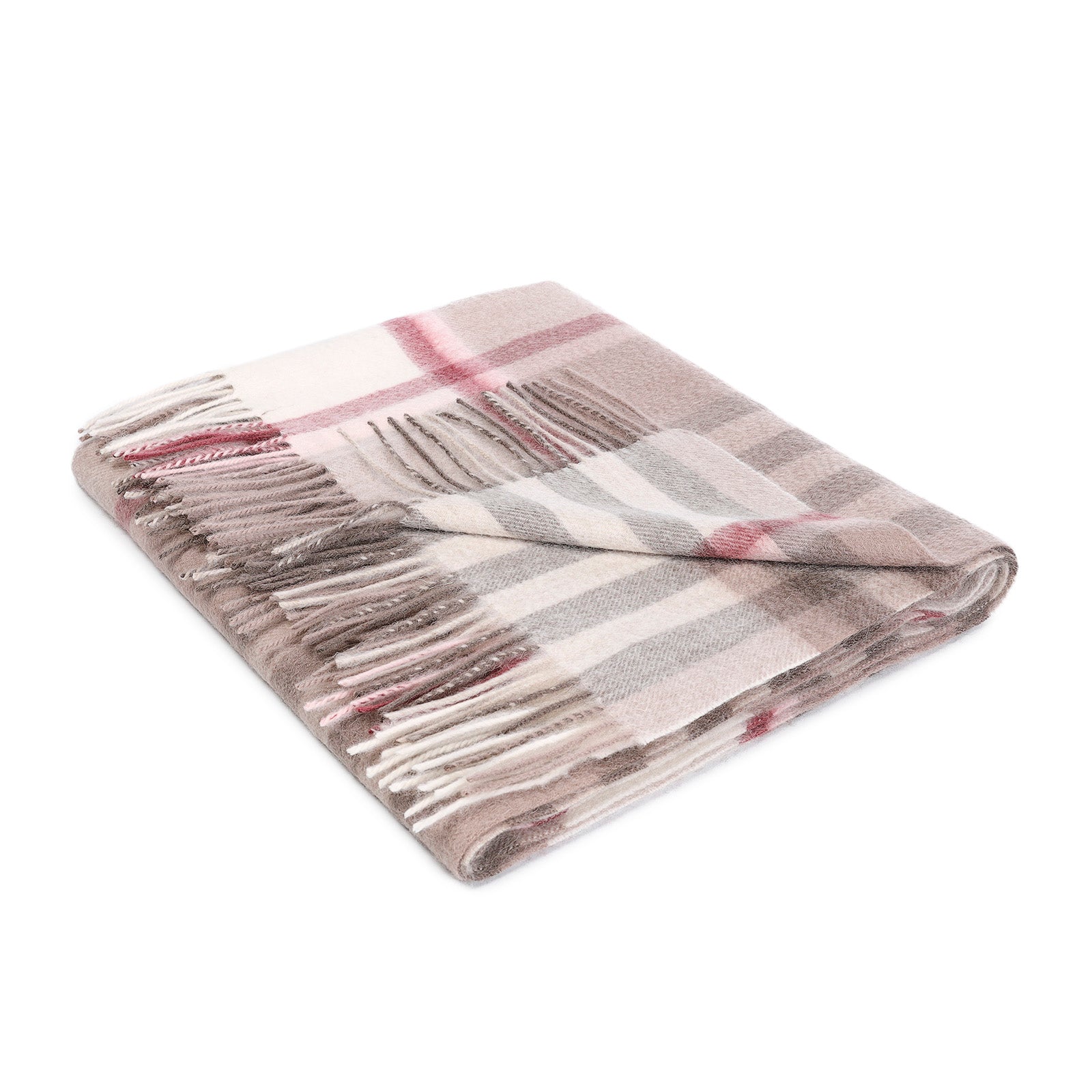 Edinburgh Lambswool Stole Chequer Shrimp (24530)