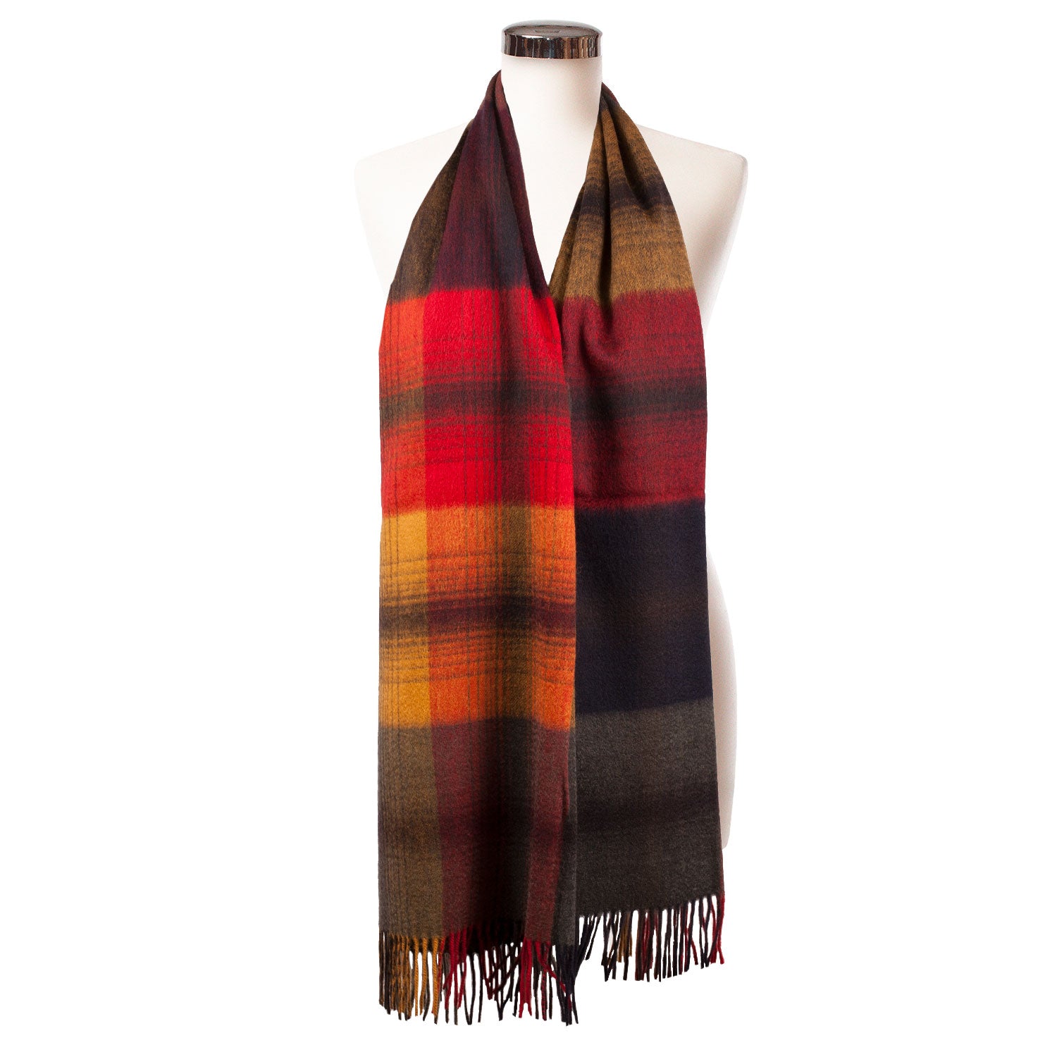 Edinburgh Lambswool Stole Graded Block Check - Classic