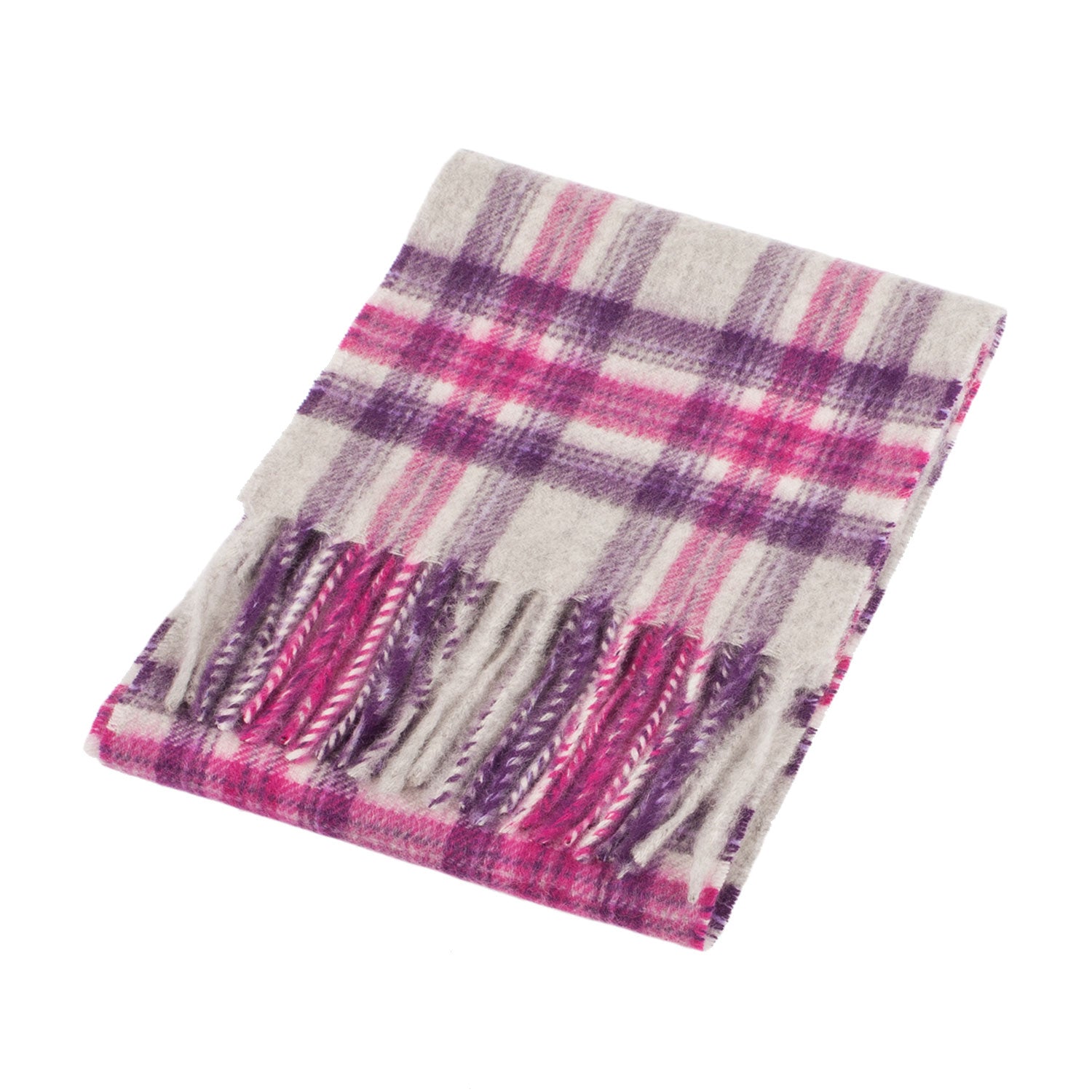 Cashmere Tartan Mini Scarf Stewart Purple