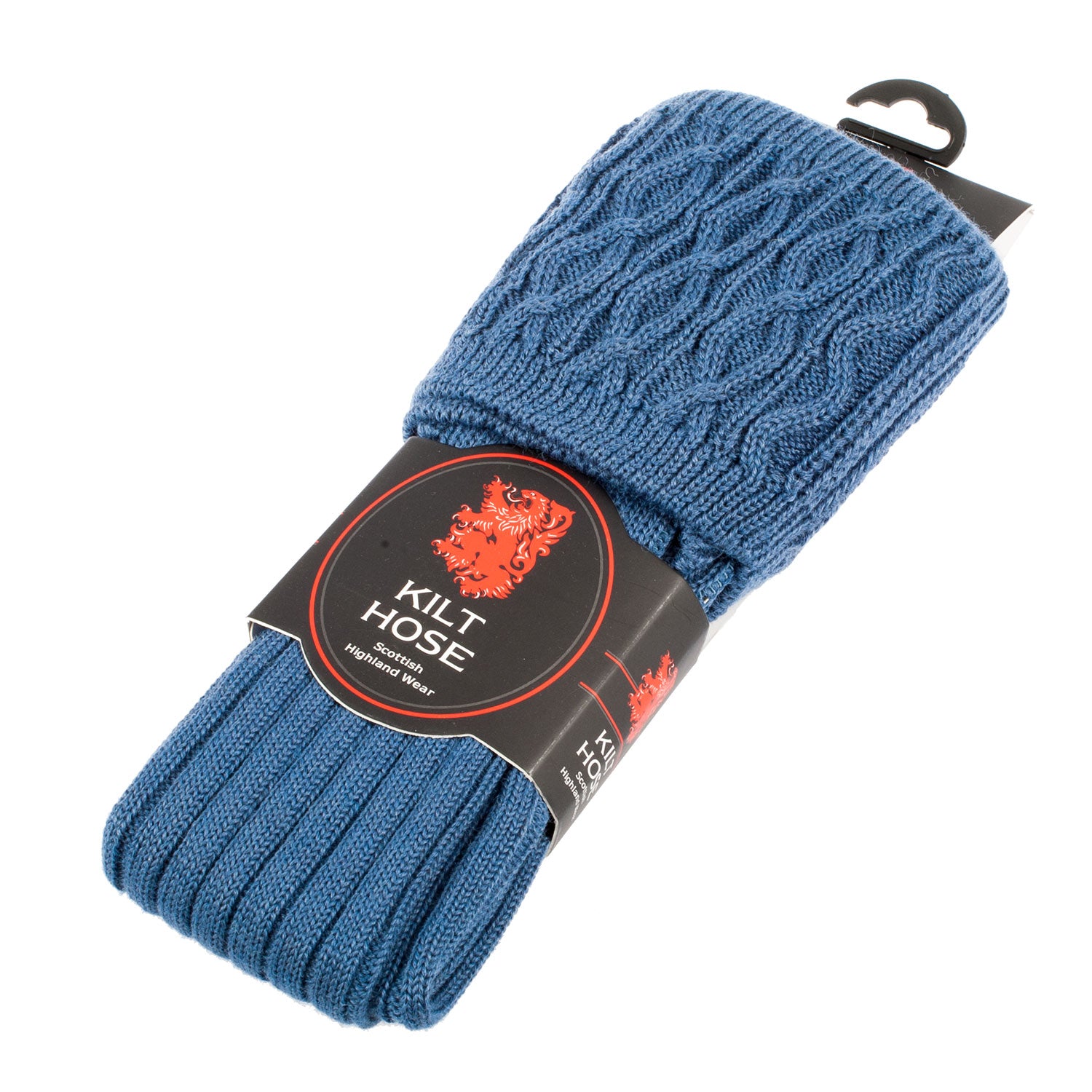 Adults Plain Wool Mix Kilt Socks Lovat Blue