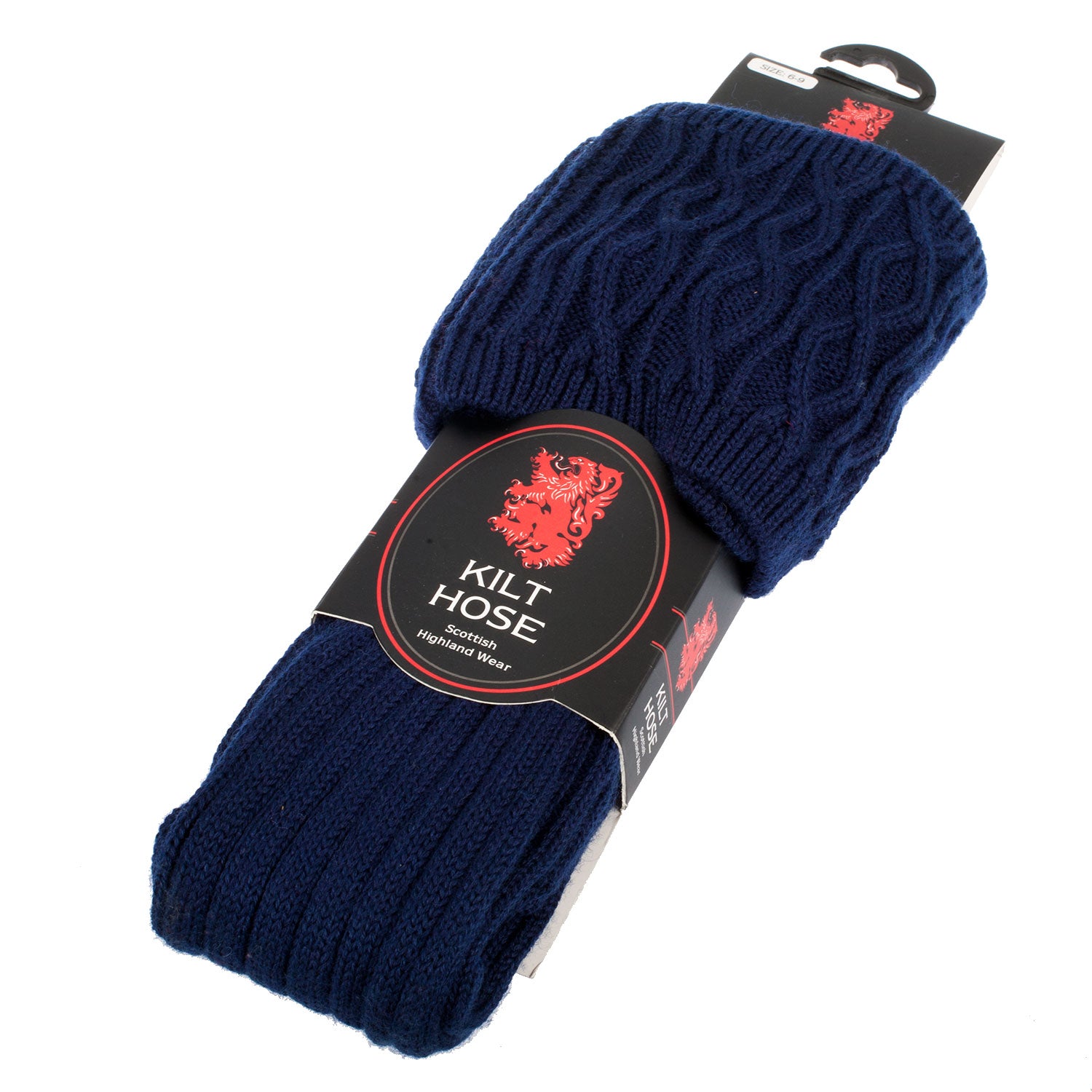 Adults Plain Wool Mix Kilt Socks Plain Navy