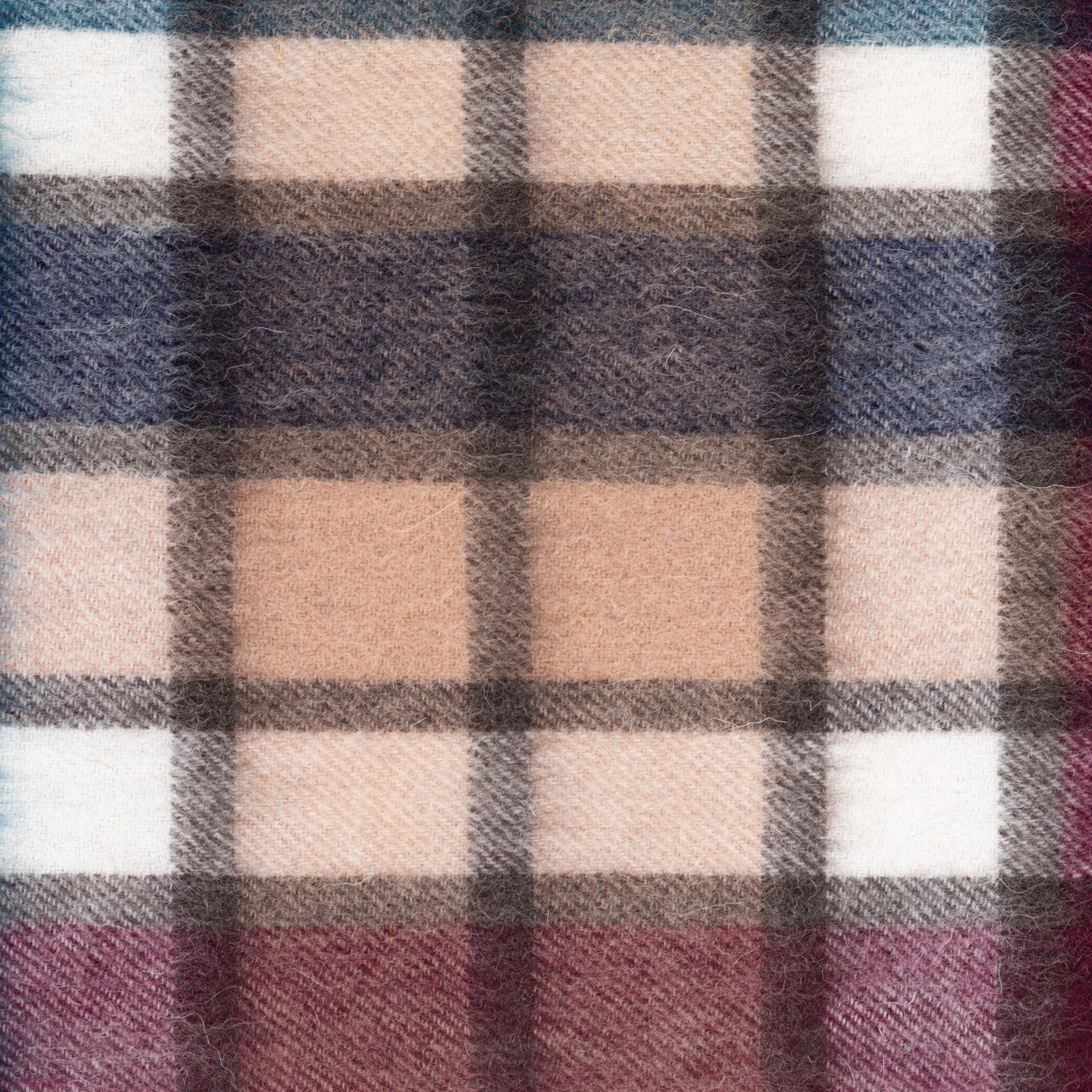 Edinburgh 100% Lambswool Tartan Scarf Artillery Check Navy/Camo