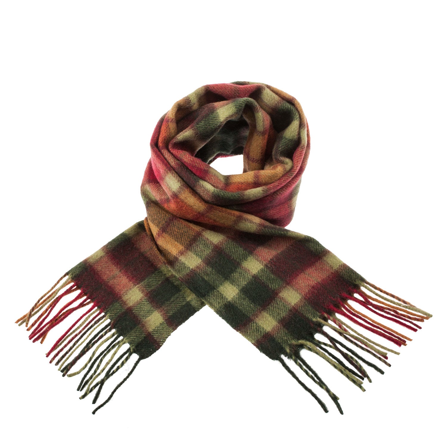 Edinburgh 100% Lambswool Tartan Scarf Buchanan Autumn