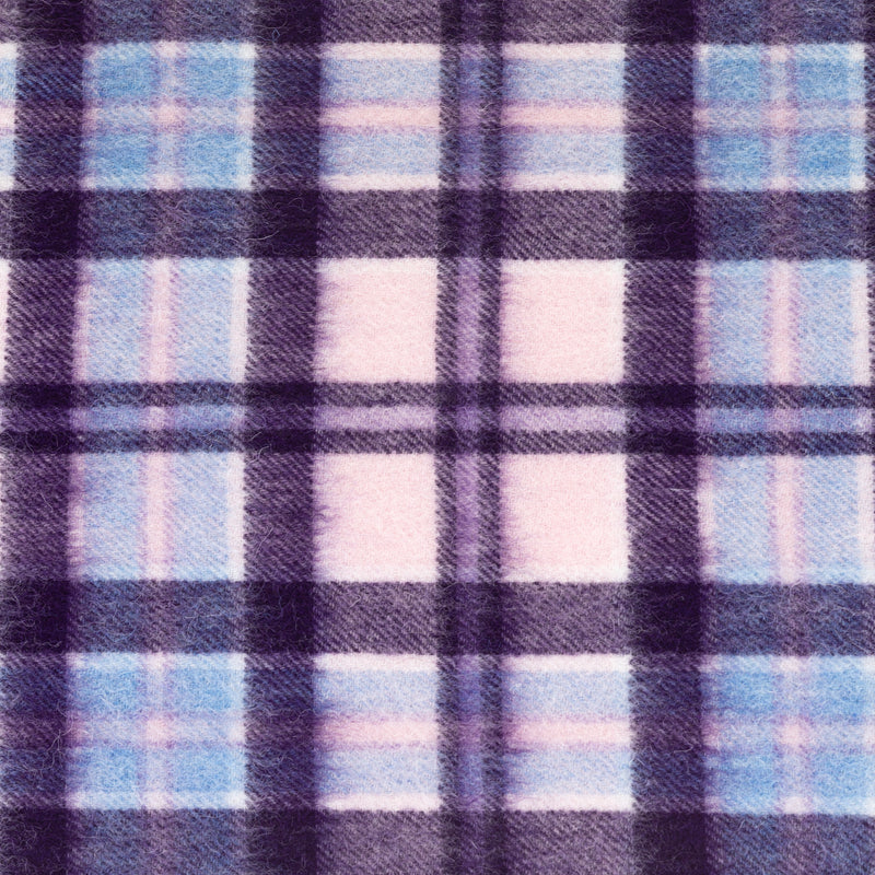 Edinburgh 100% Lambswool Tartan Scarf Compact Check Pink/Blue