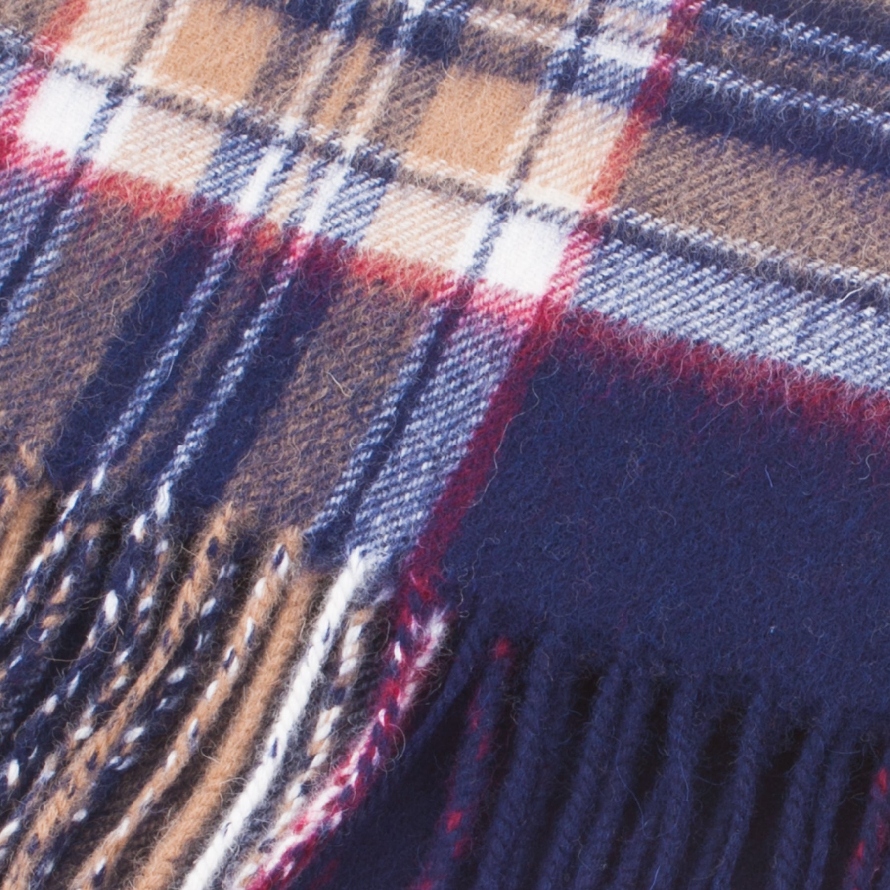 Edinburgh 100% Lambswool Tartan Scarf Stewart Navy