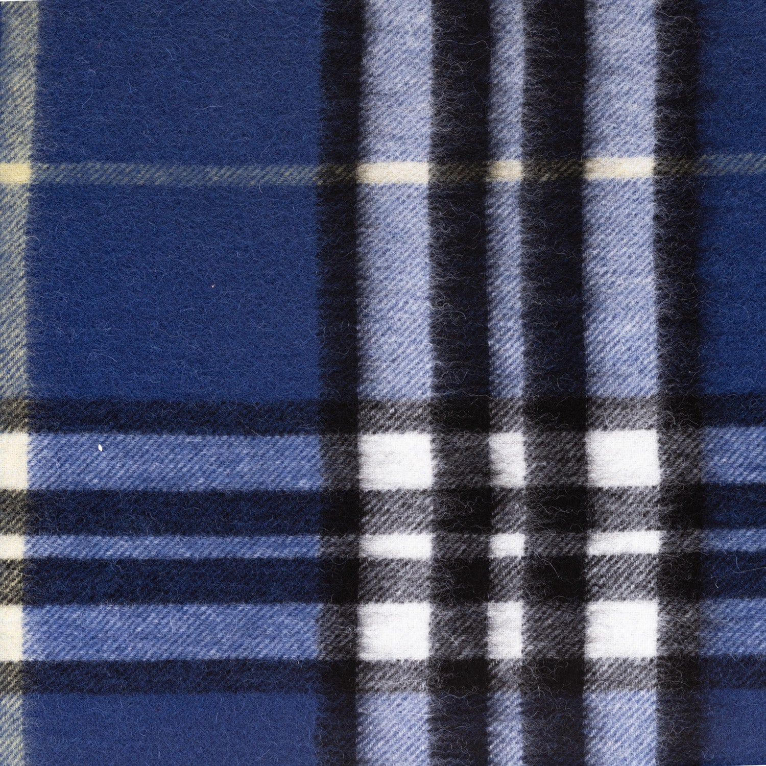 Edinburgh 100% Lambswool Tartan Scarf Enlarged Off Ctr Scotty Thom Ultramarine