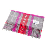 Edinburgh 100% Lambswool Tartan Scarf Tweed Tartan Bright Red/Grey Check