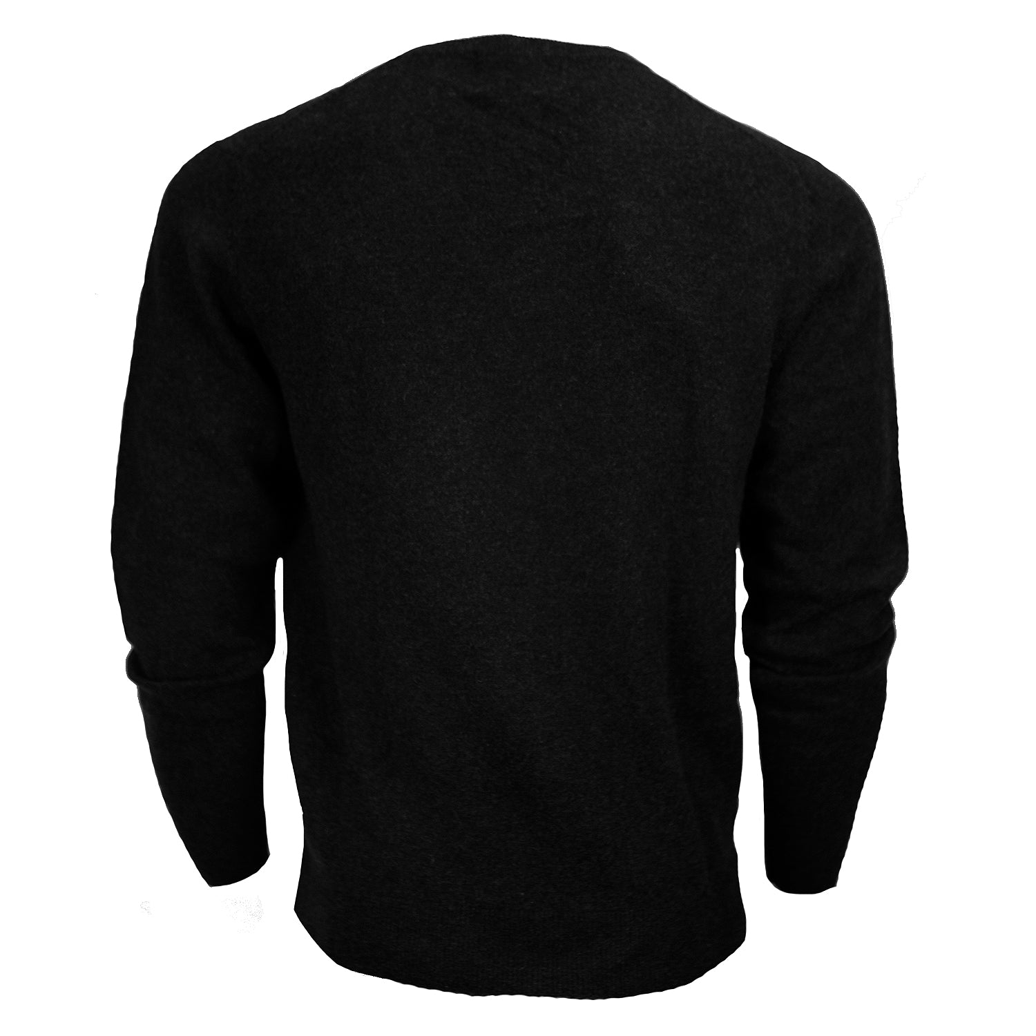 100% Cashmere Gents Crew-Neck Plain Jumper Charcoal