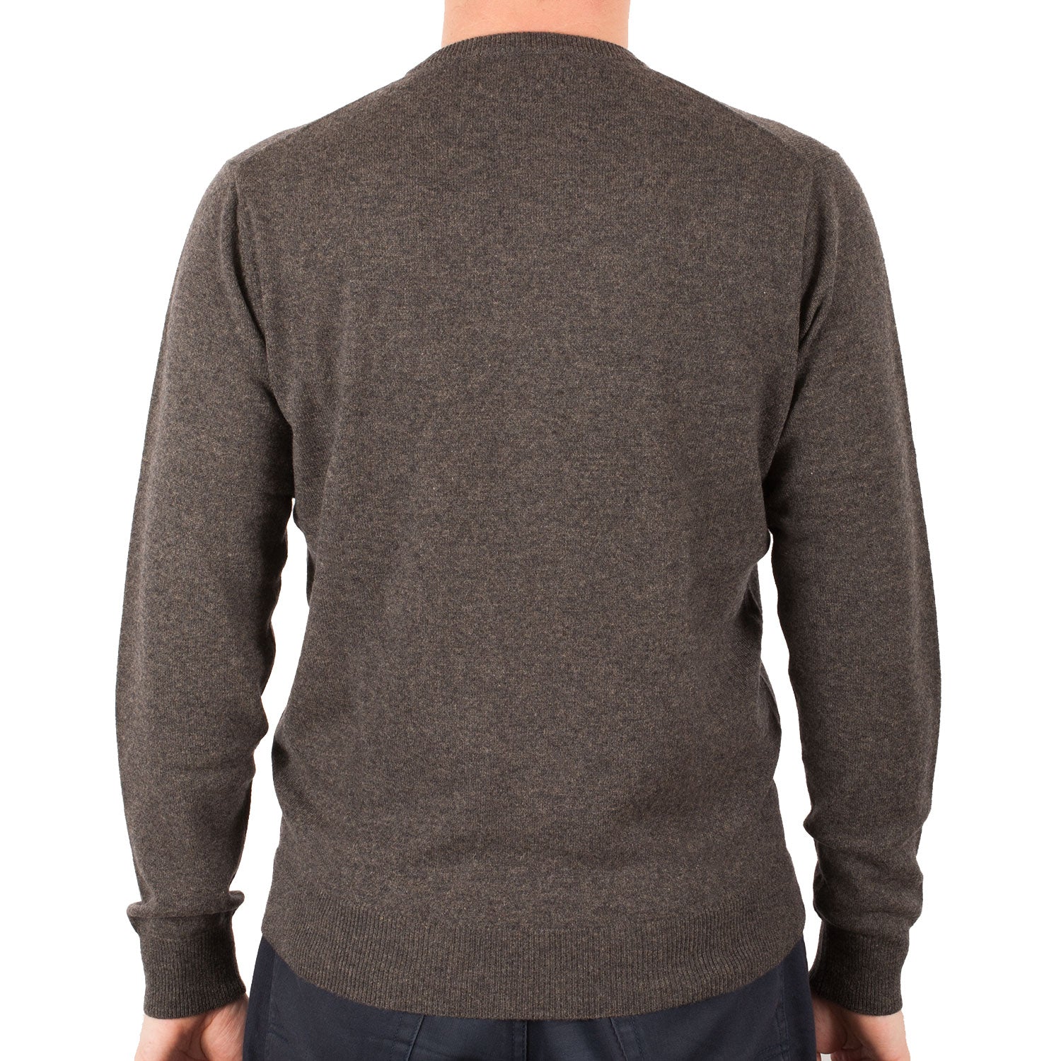 100% Cashmere Gents Crew-Neck Plain Jumper Ptarmigan