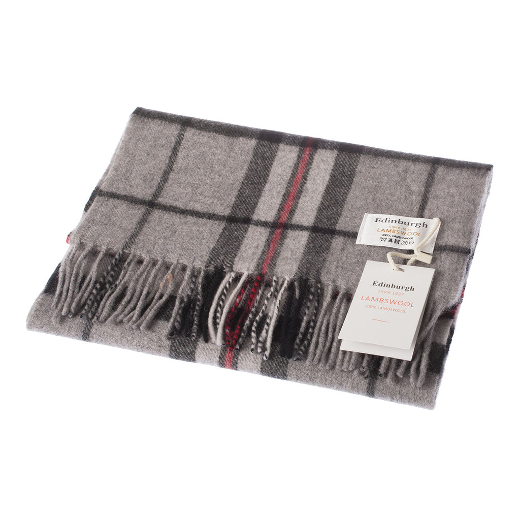 Edinburgh 100 Lambswool Tartan Scarf Thomson Grey Tartan Weaving Mill