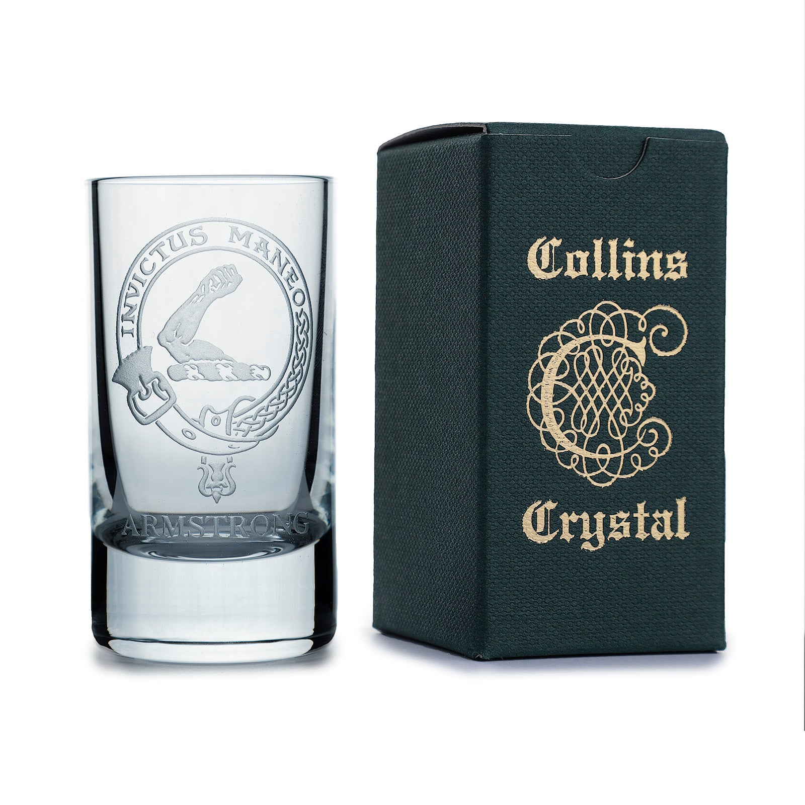 Collins Crystal Clan Shot Glass Armstrong