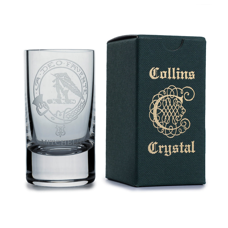 Collins Crystal Clan Shot Glass Mitchell