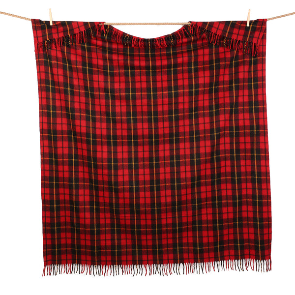 Highland Wool Blend Tartan Blanket / Throw Extra Warm Wallace