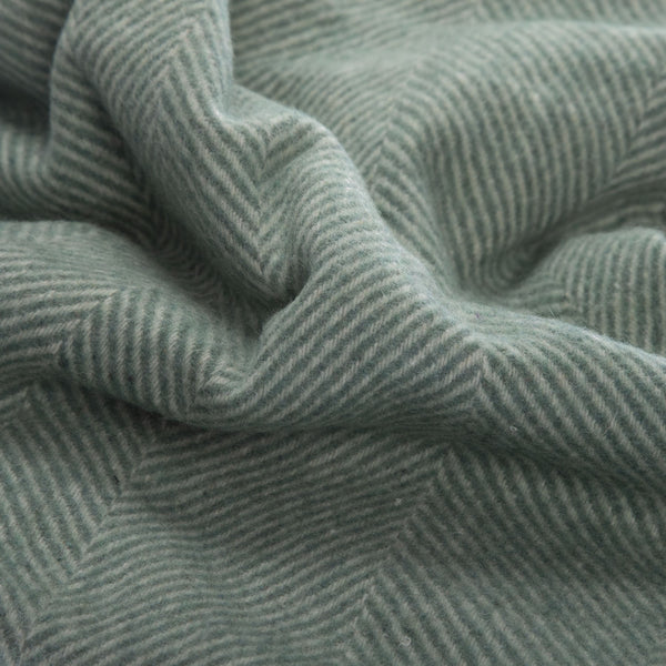 Highland Wool Blend Herringbone Blanket Pistachio