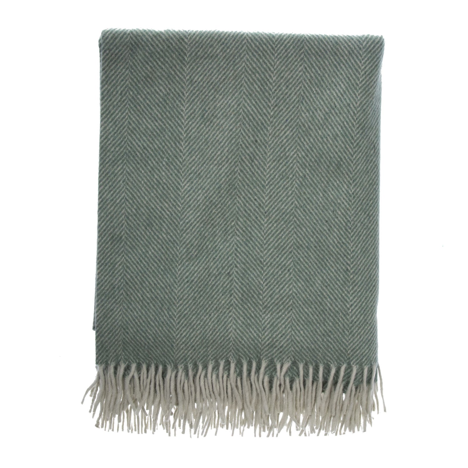 Highland Wool Blend Herringbone Blanket Pistachio