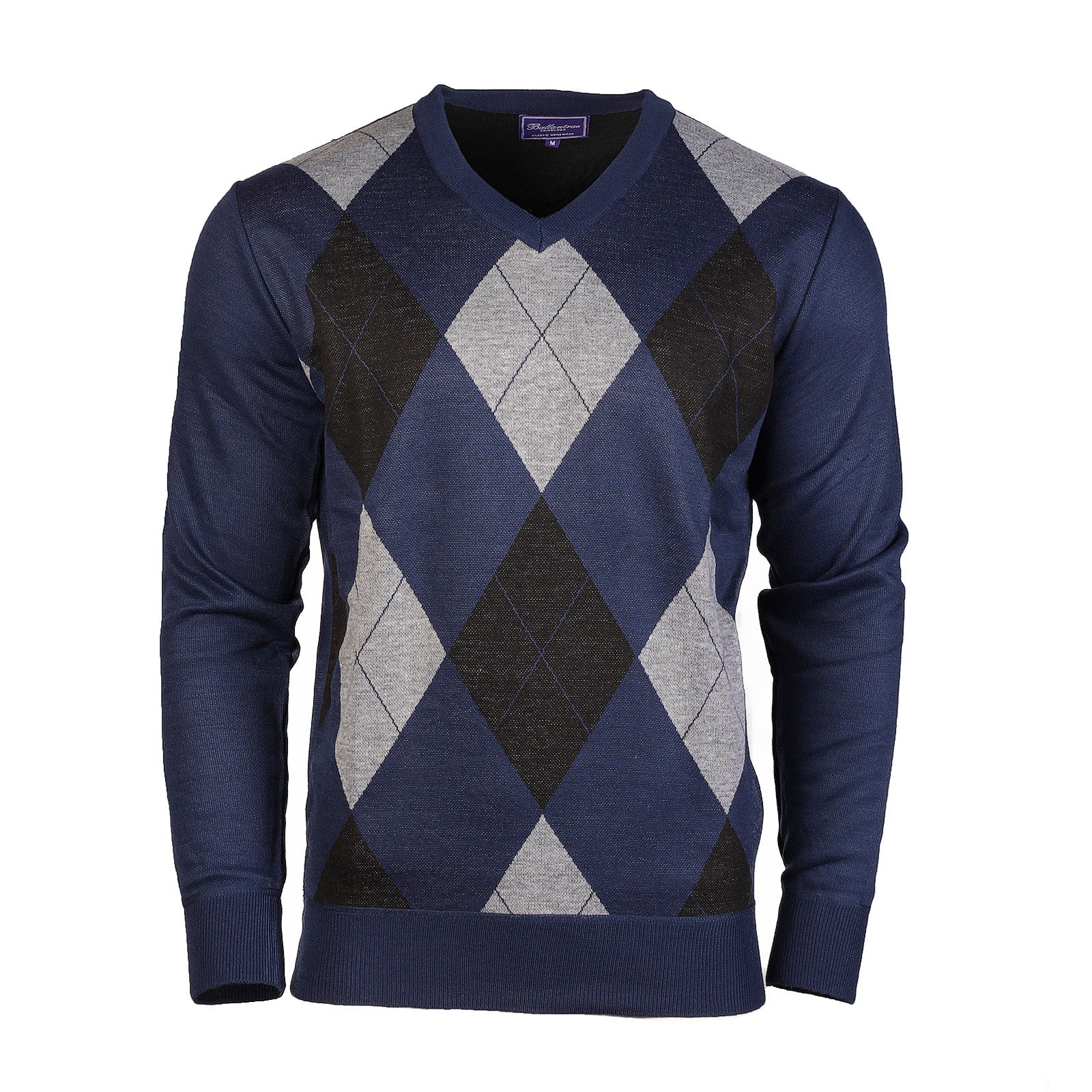 Men's V-Neck Argyle Jumper